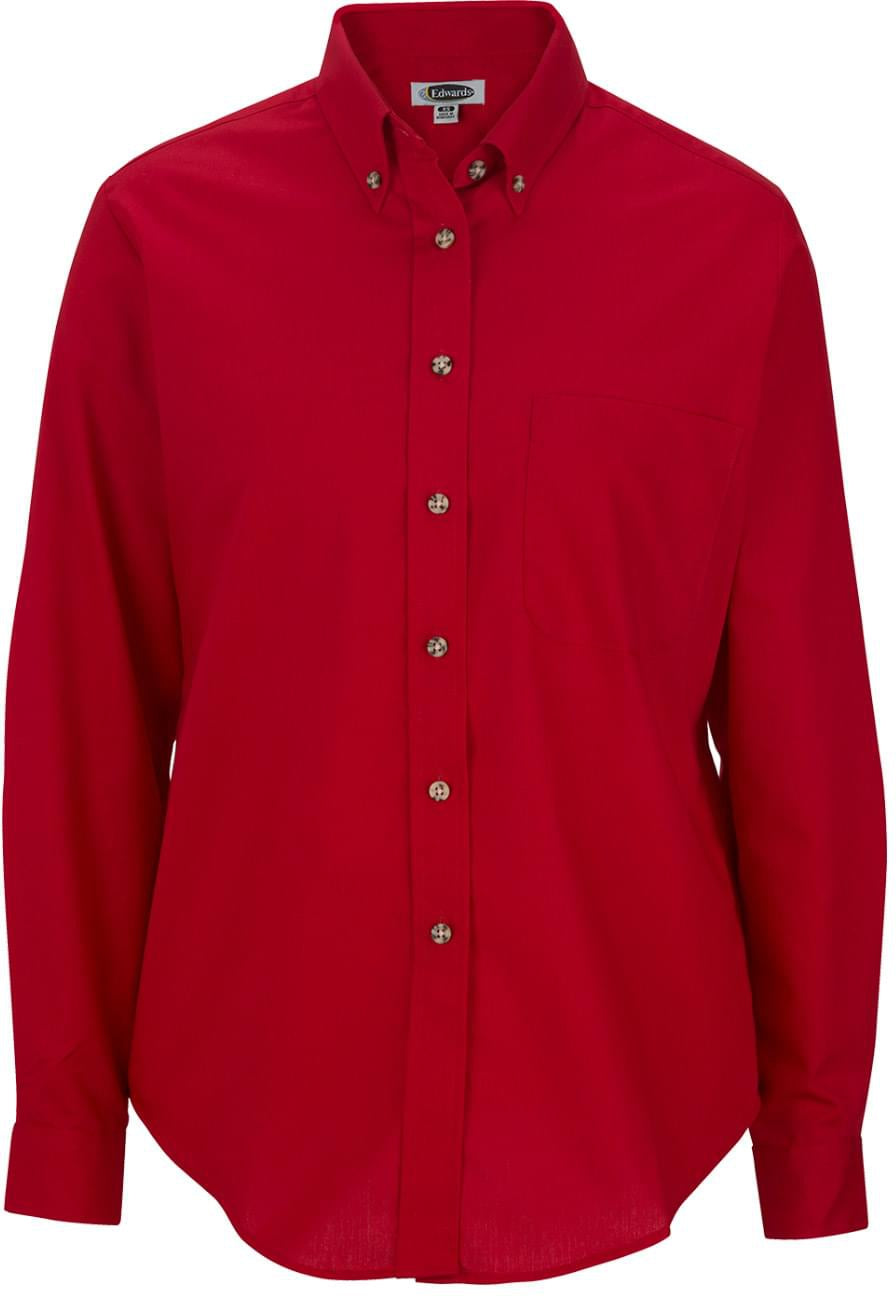 Edwards Ladies Easy Care Long Sleeve Poplin Shirt