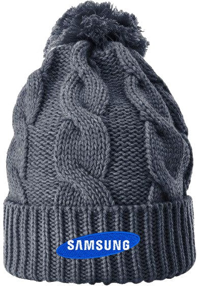 Richardson Chunk Twist Knit Beanie W/ Cuff & Pom