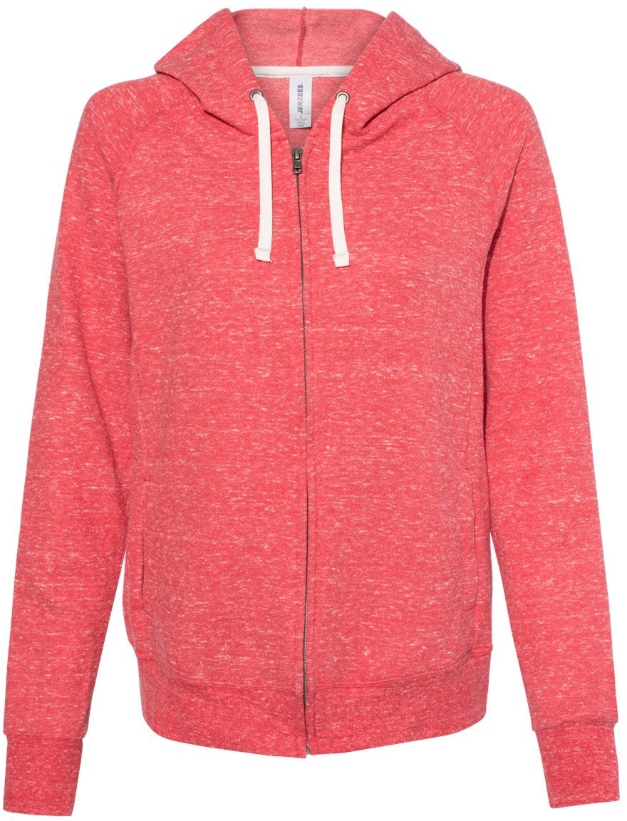 Jerzees Ladies Snow Heather French Terry Full-Zip Hooded Sweatshirt