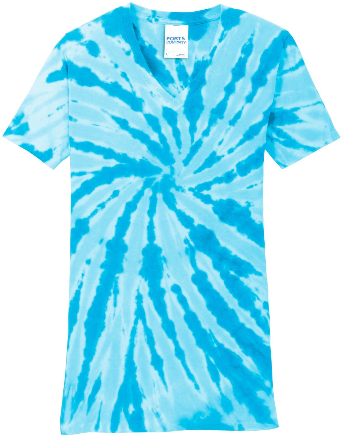 CLOSEOUT - Port & Company Ladies Tie-Dye V-Neck Tee