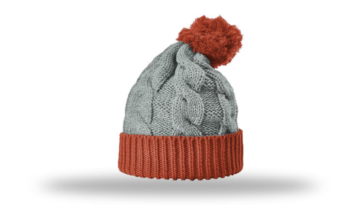 Richardson Chunk Twist Knit Beanie W/ Cuff & Pom