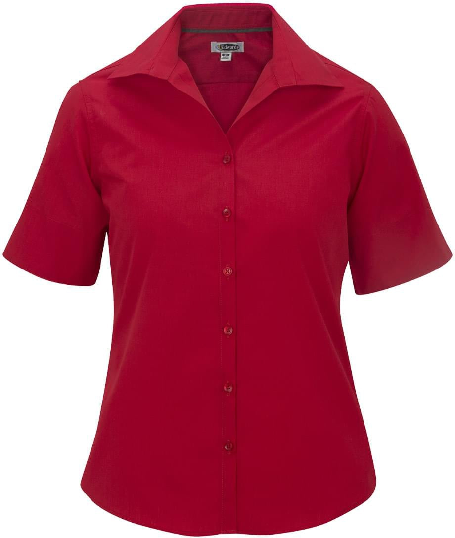 Edwards Ladies Lightweight Short Sleeve Poplin Blouse