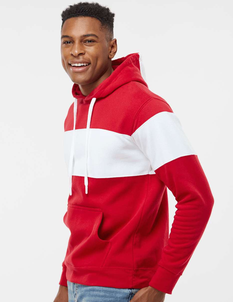 J. America Varsity Fleece Colorblocked Hooded Sweatshirt