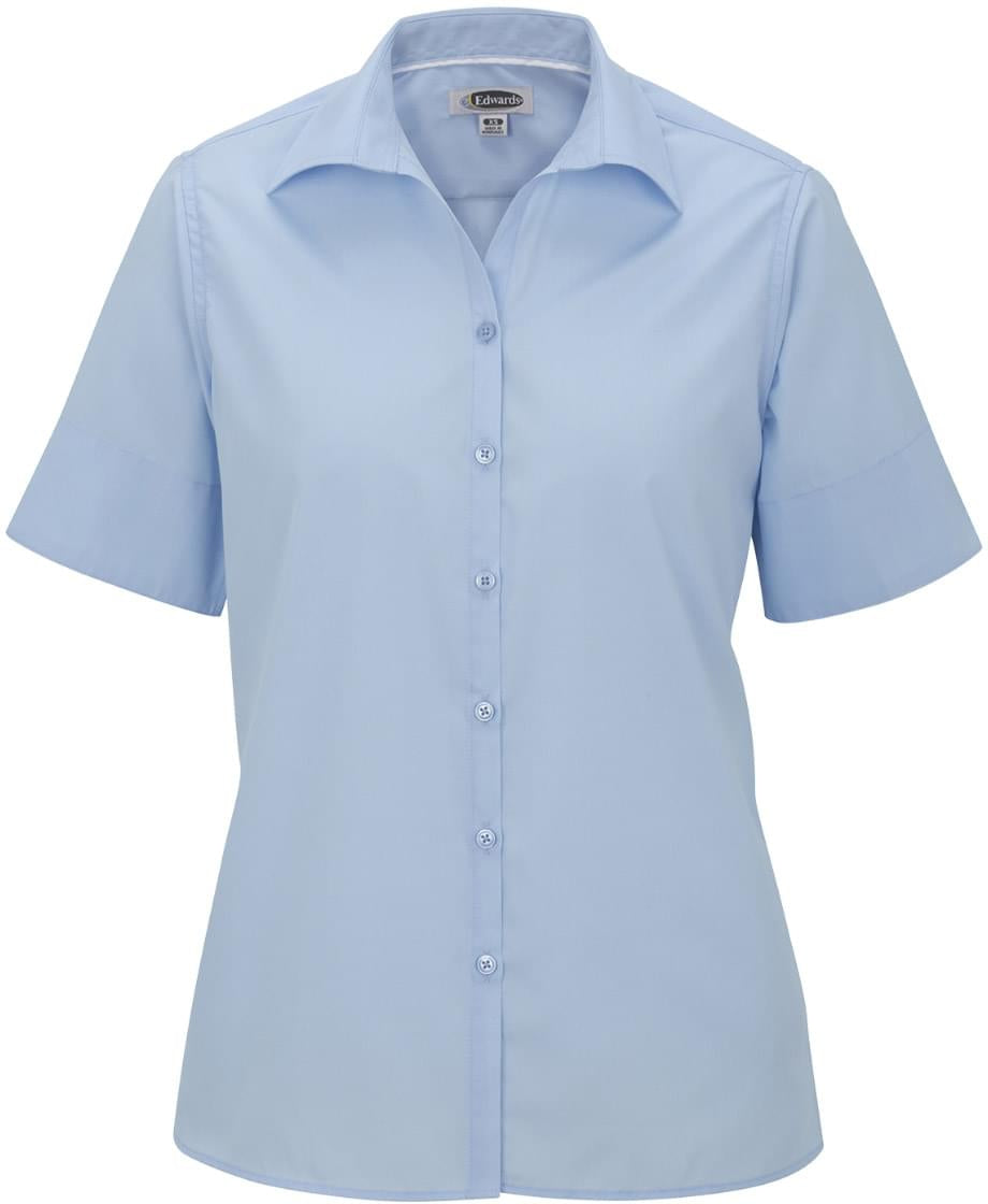 Edwards Ladies Lightweight Short Sleeve Poplin Blouse