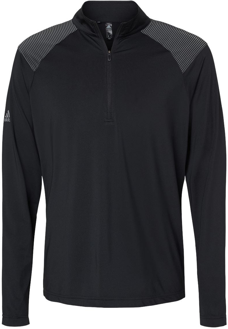 Adidas Shoulder Stripe Quarter-Zip Pullover