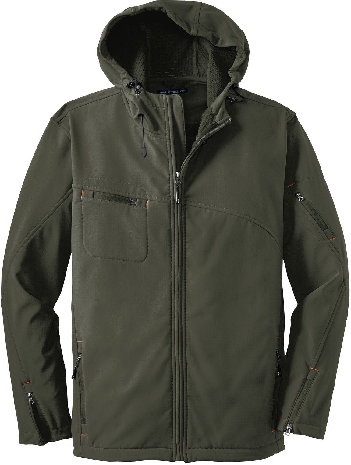 OUTLET-Port Authority Textured Hooded Soft Shell Jacket