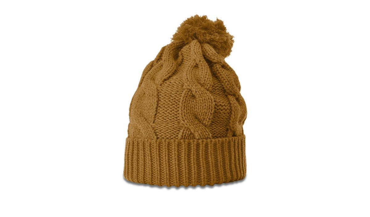 Richardson Chunk Twist Knit Beanie W/ Cuff & Pom