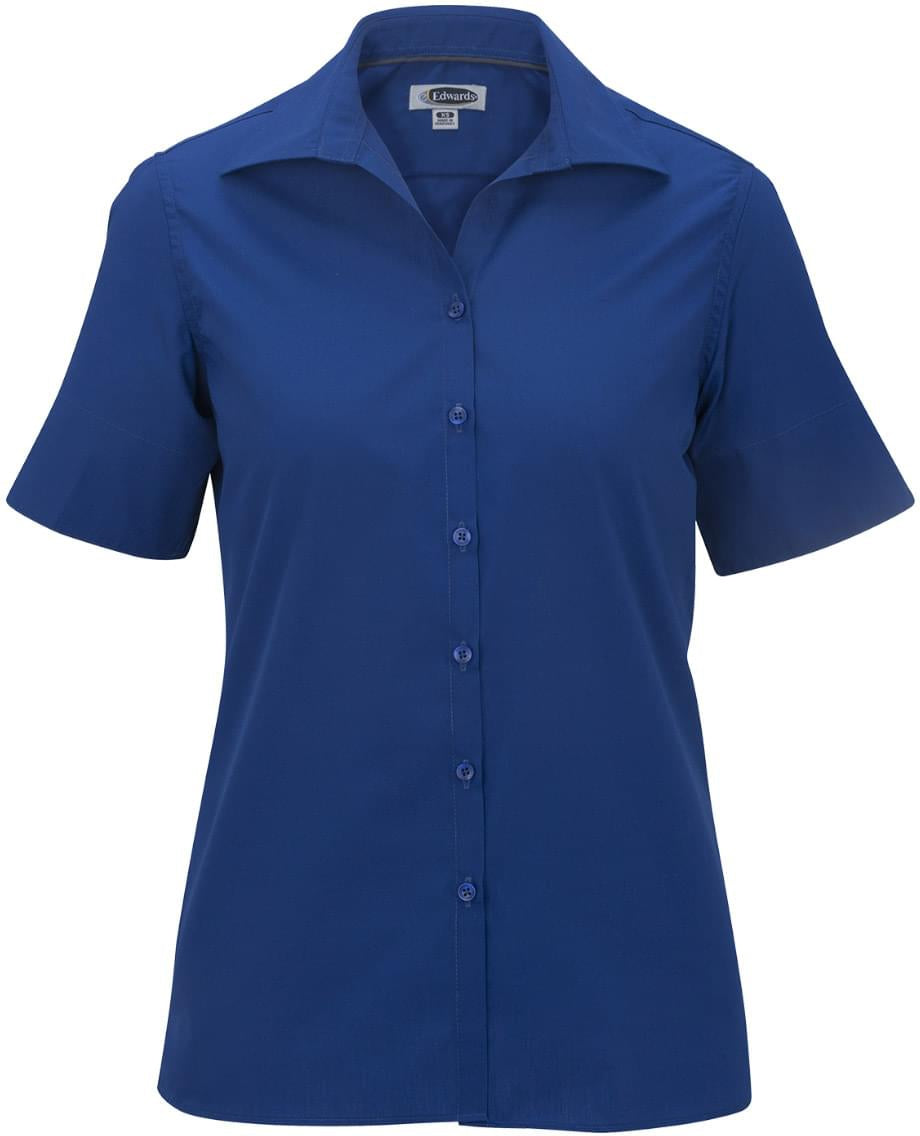 Edwards Ladies Lightweight Short Sleeve Poplin Blouse