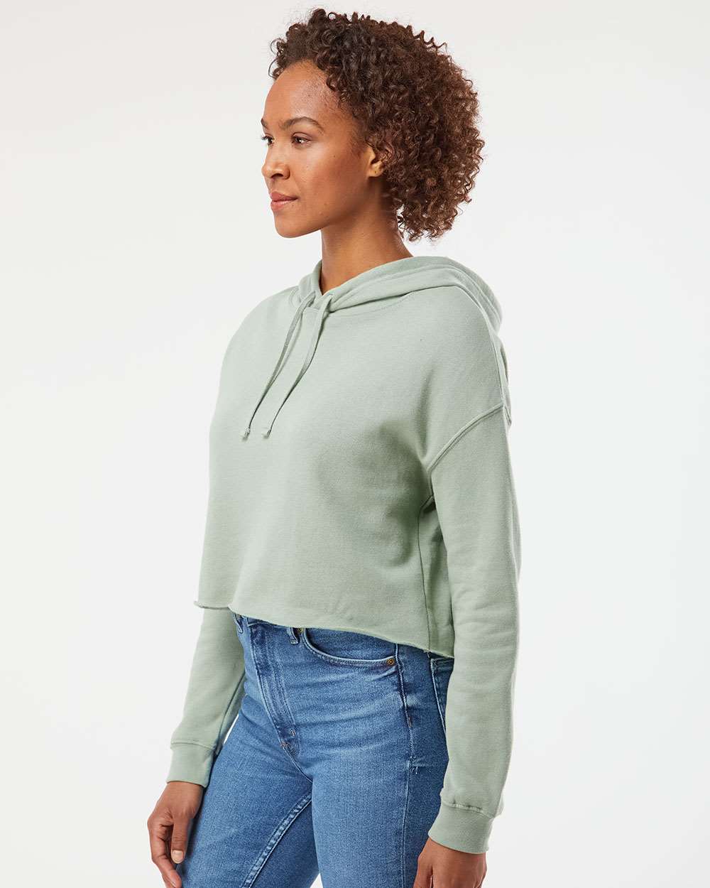 Independent Trading Co. Womenâs Lightweight Cropped Hooded Sweatshirt