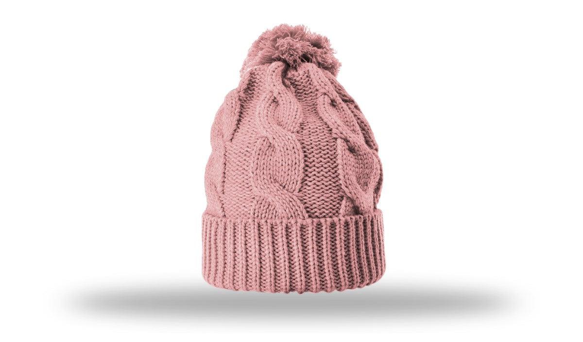 Richardson Chunk Twist Knit Beanie W/ Cuff & Pom