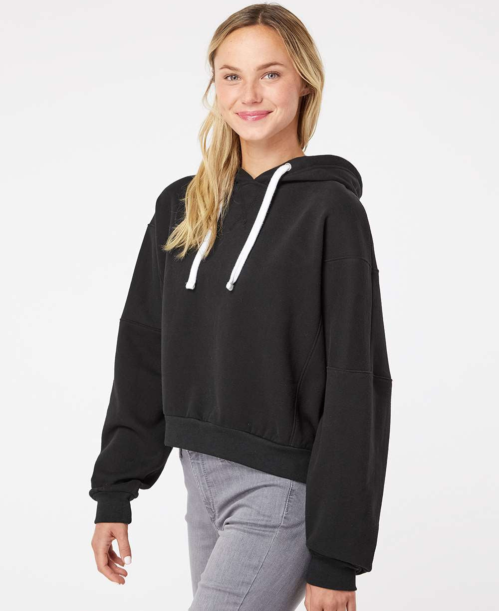 MV Sport Ladies Sueded Fleece Cropped Hooded Sweatshirt