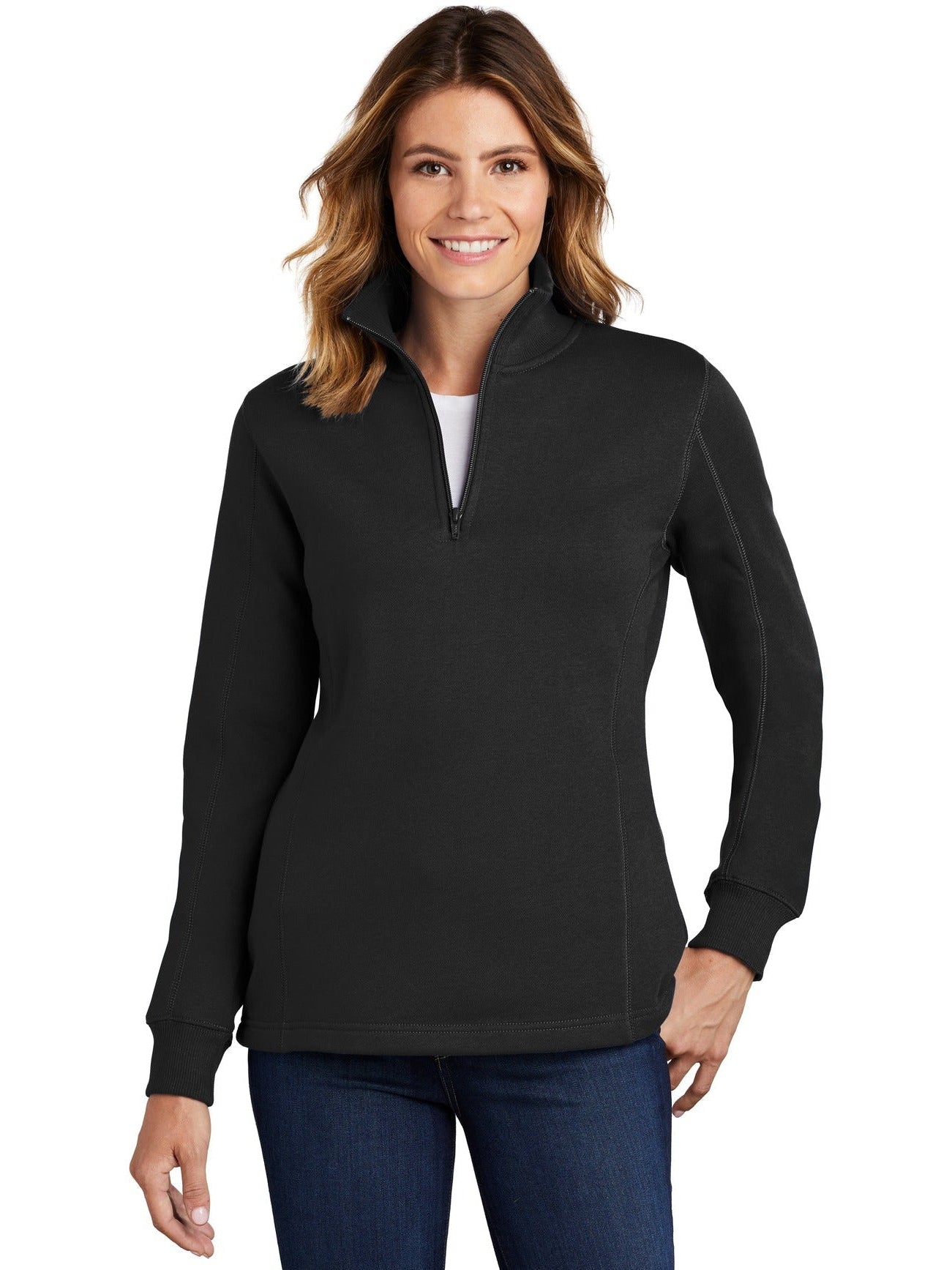 OUTLET-Sport-Tek Ladies 1/4 Zip Sweatshirt