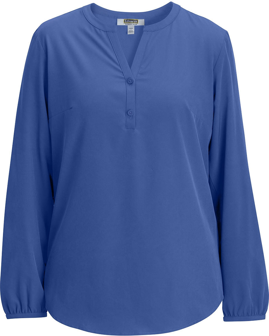 Edwards Ladies Open V Neck Long Sleeve Blouse