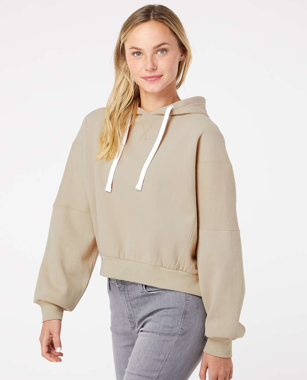 MV Sport Ladies Sueded Fleece Cropped Hooded Sweatshirt