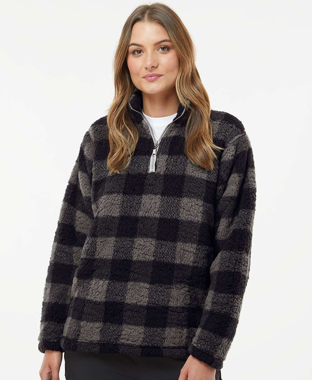 J. America Womenâs Epic Sherpa Quarter-Zip Pullover