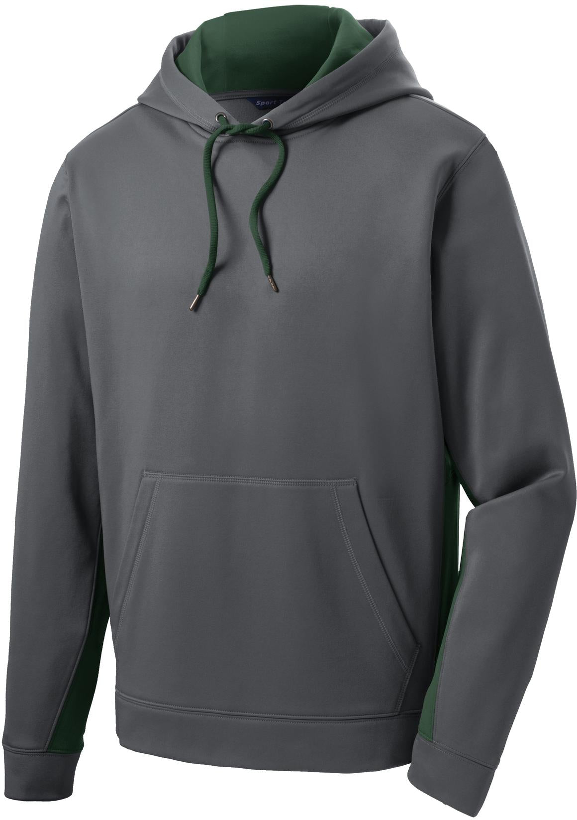 CLOSEOUT - Sport-Tek Sport-Wick Fleece Colorblock Hooded Pullover