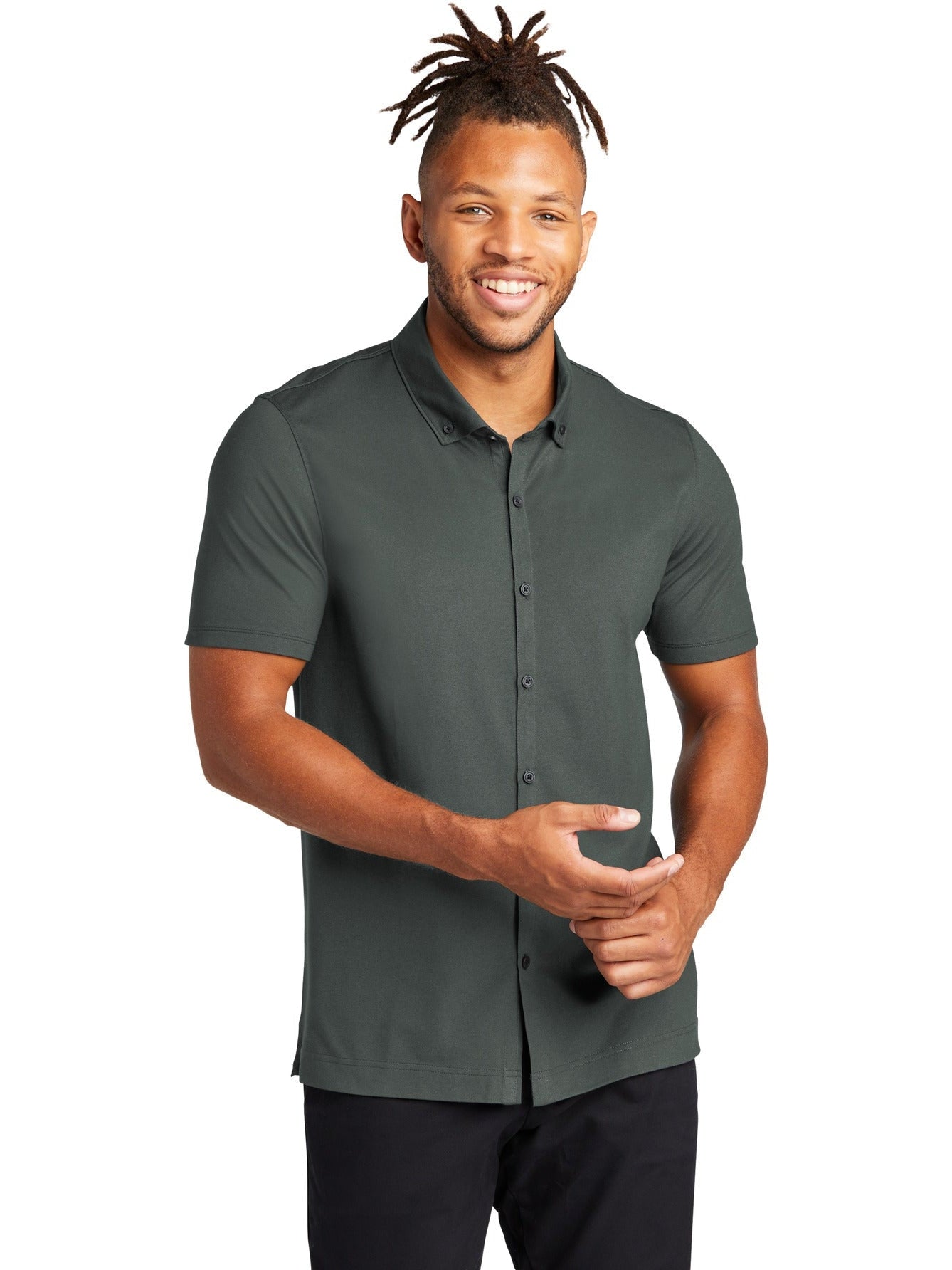 Mercer+Mettle Stretch Pique Full-Button Polo