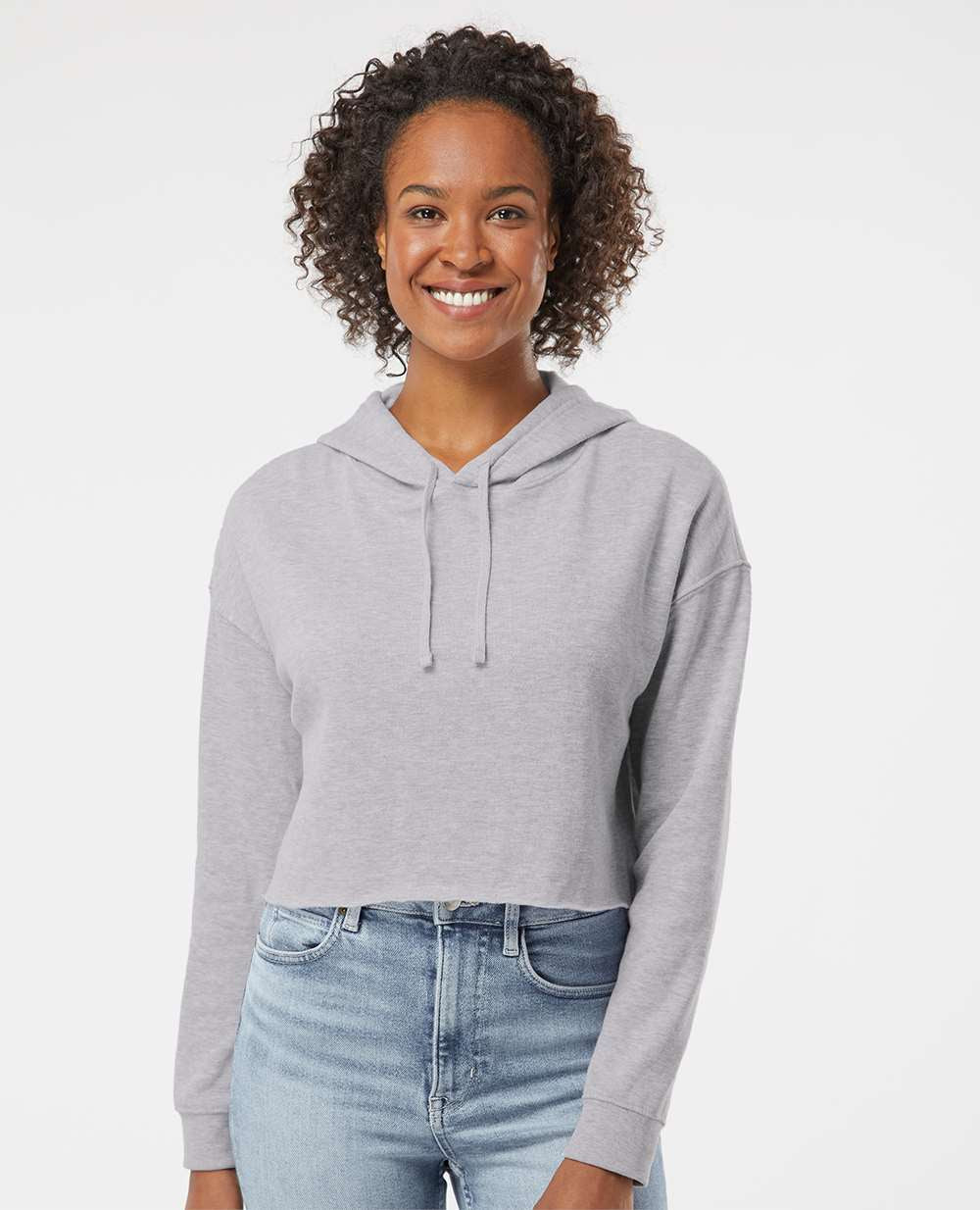 Independent Trading Co. Womenâs Lightweight Cropped Hooded Sweatshirt