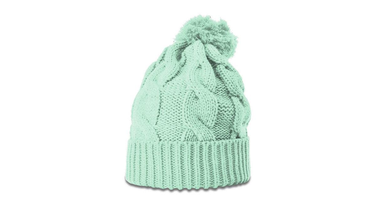 Richardson Chunk Twist Knit Beanie W/ Cuff & Pom