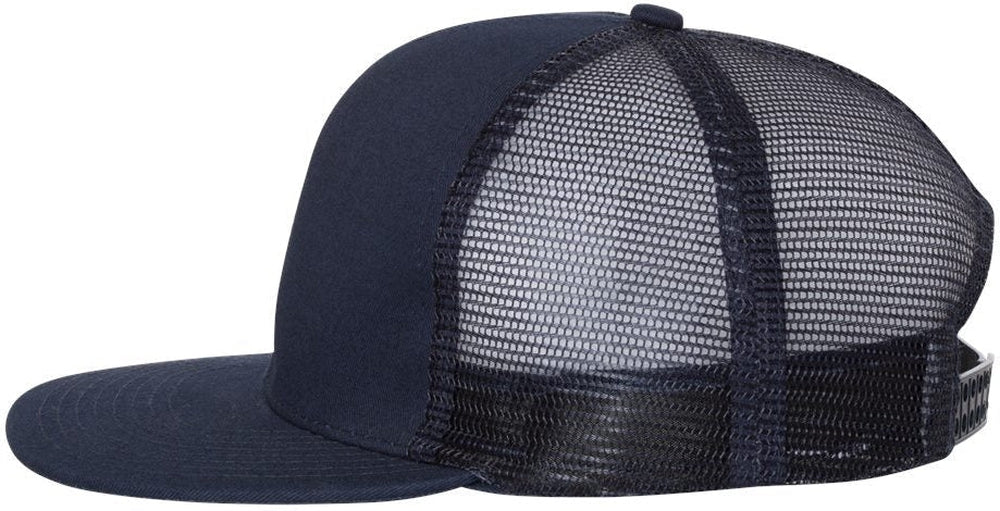 Mega Cap Flat Bill Six-Panel Trucker Cap