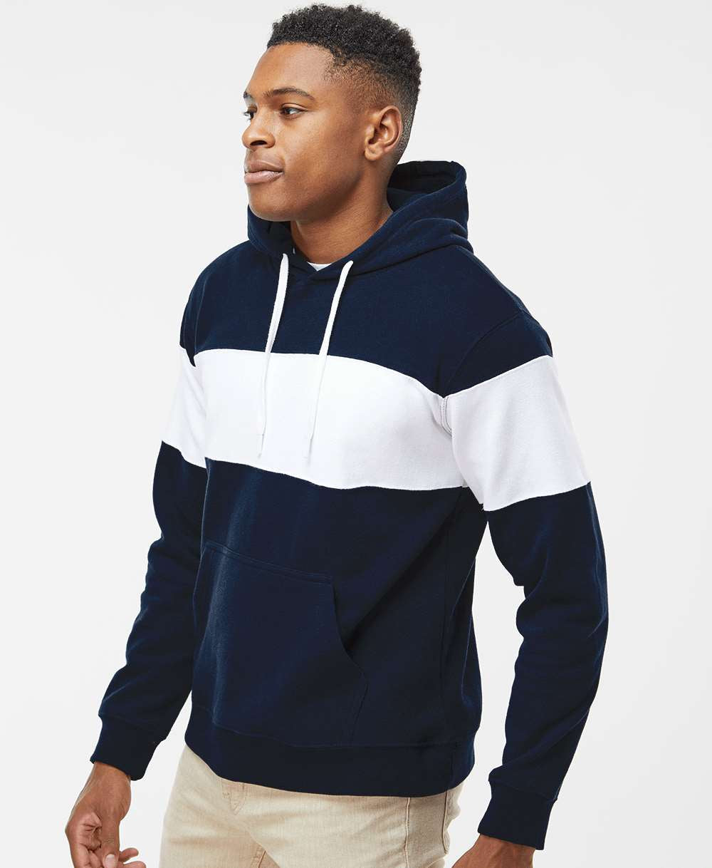 J. America Varsity Fleece Colorblocked Hooded Sweatshirt