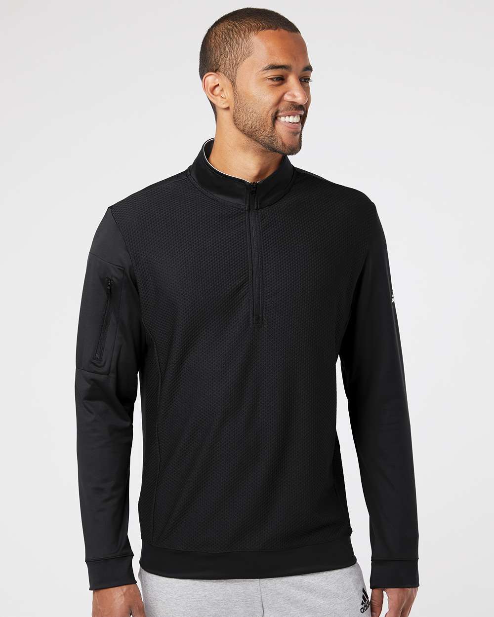 Adidas Performance Textured Quarter-Zip Pullover