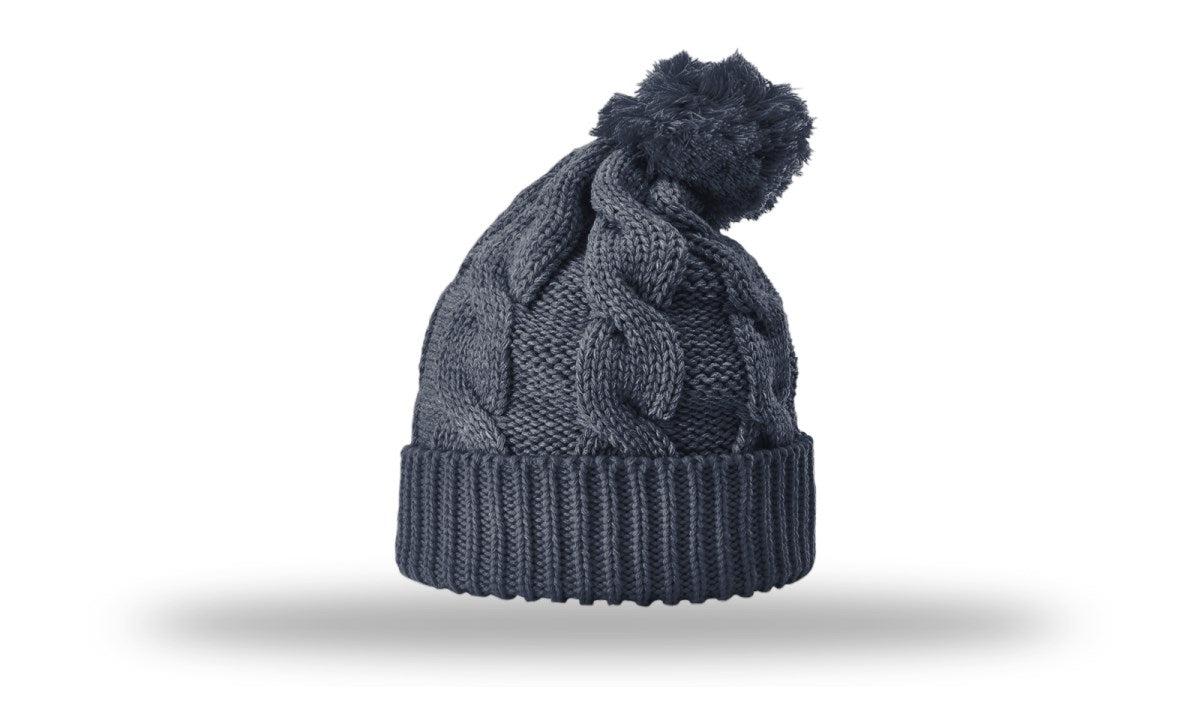 Richardson Chunk Twist Knit Beanie W/ Cuff & Pom