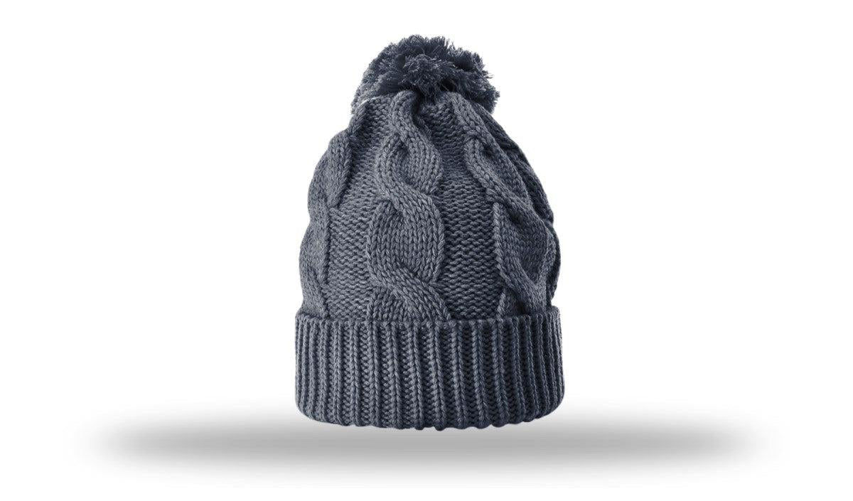 Richardson Chunk Twist Knit Beanie W/ Cuff & Pom