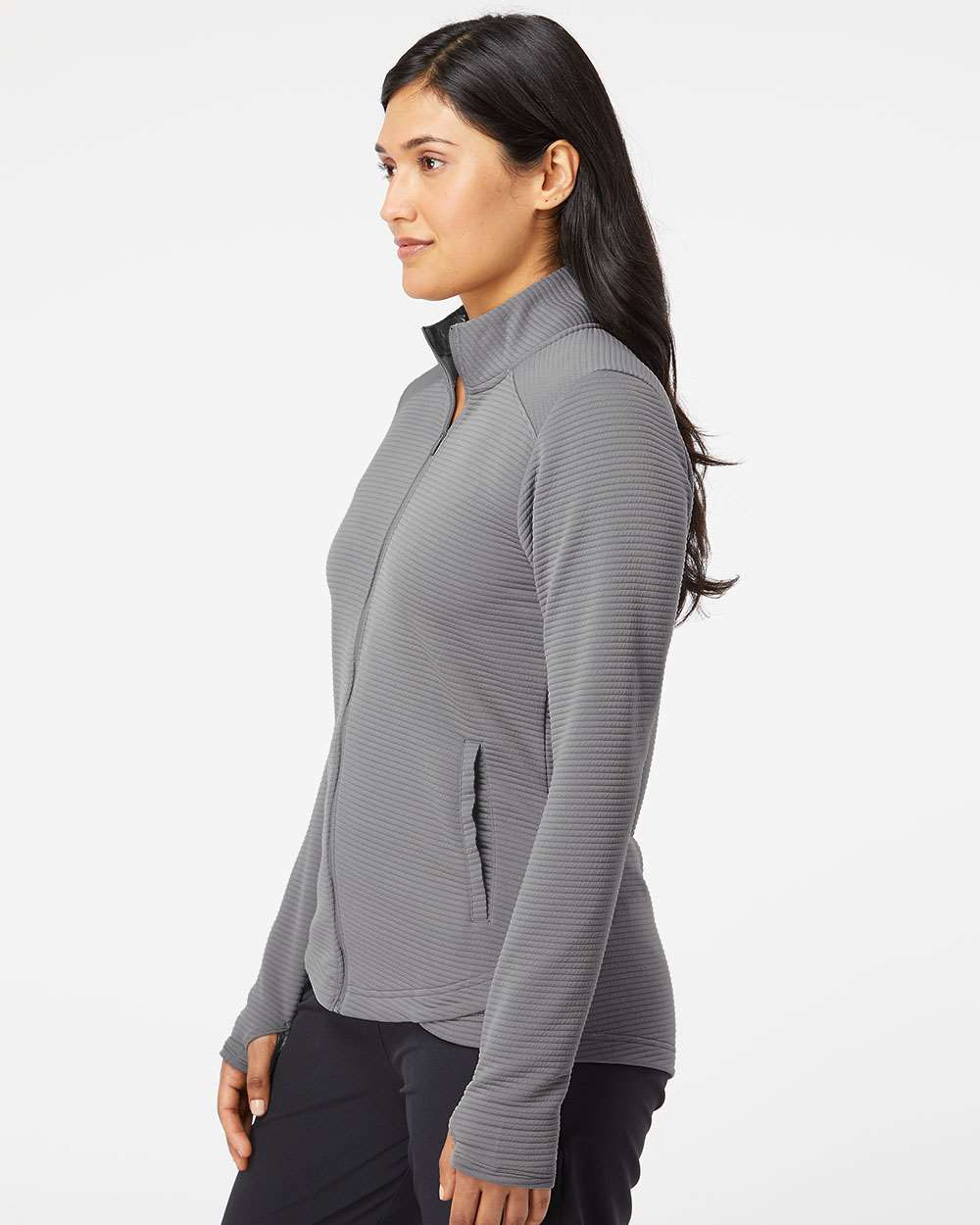 Adidas Ladies Textured Full-Zip Jacket