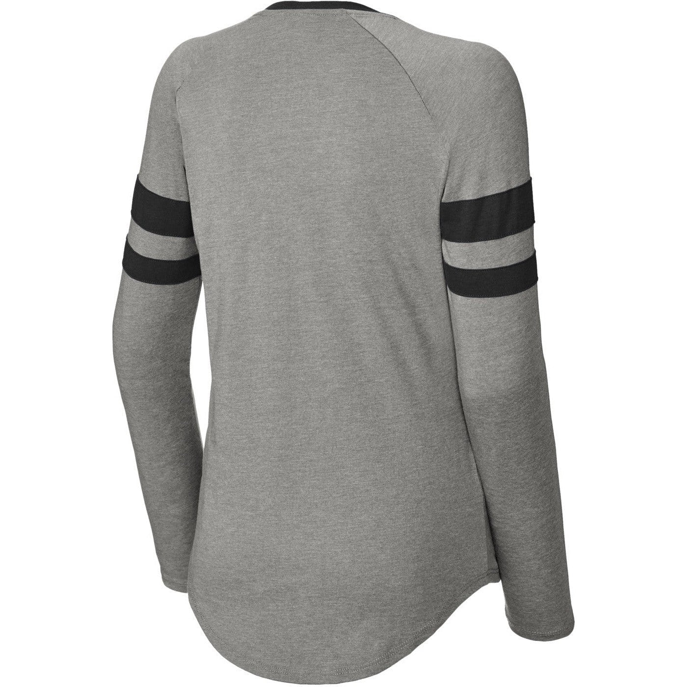 Sport-Tek Ladies Halftime Stripe Long Sleeve V-Neck Tee