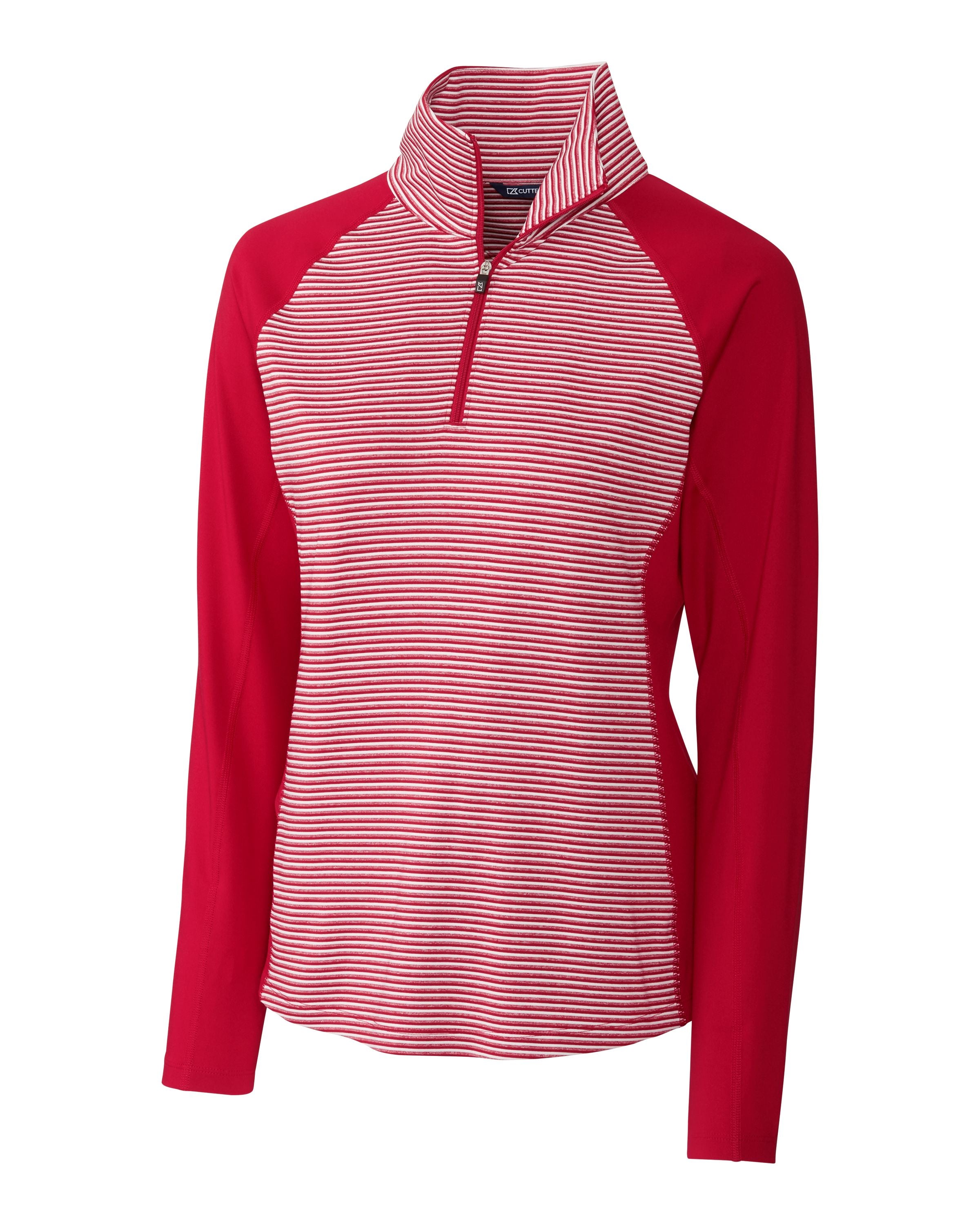 Cutter & Buck Forge Tonal Stripe Stretch Half Zip Ladies Top