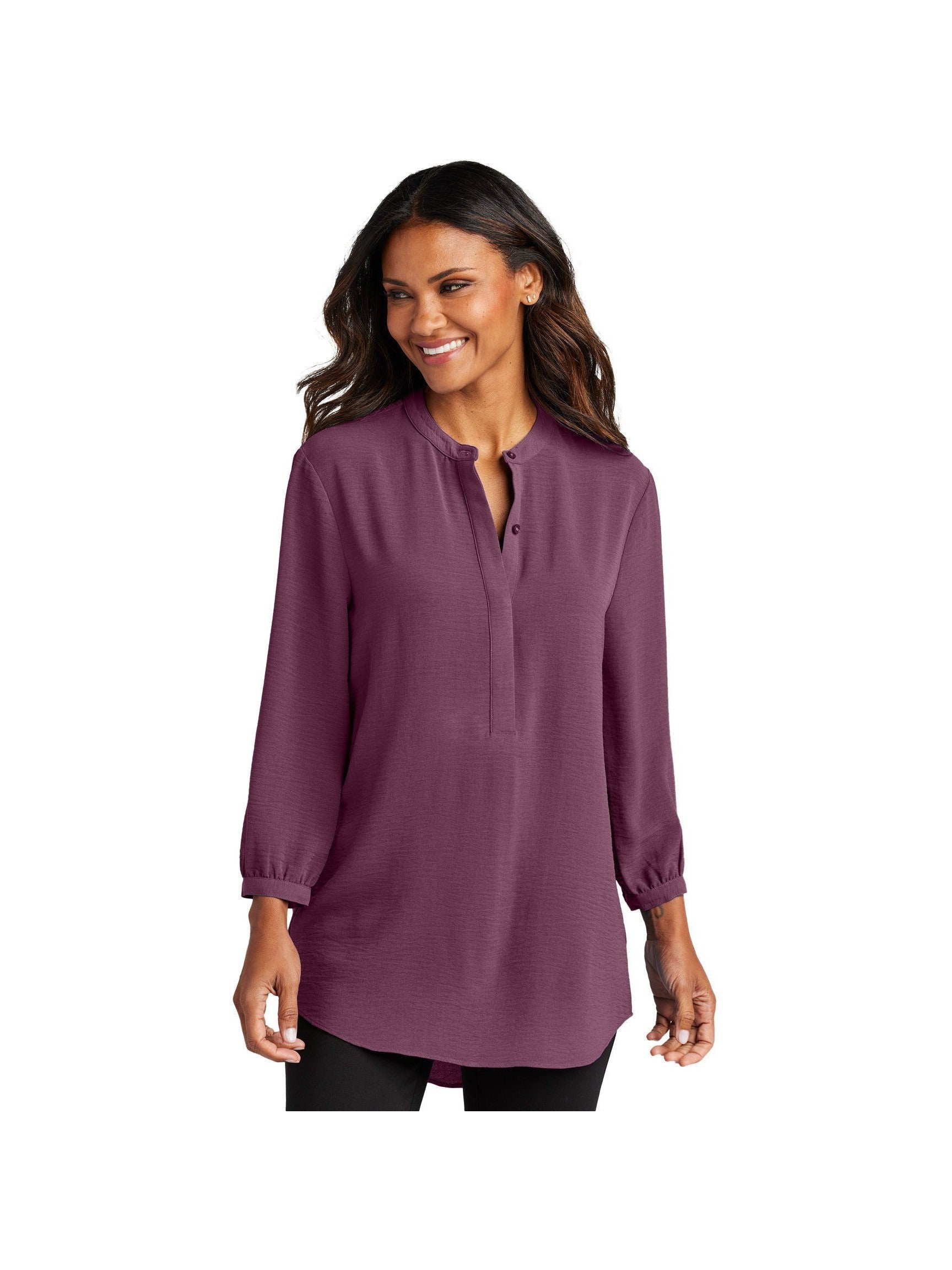 Port Authority Ladies 3/4-Sleeve Textured Crepe Tunic