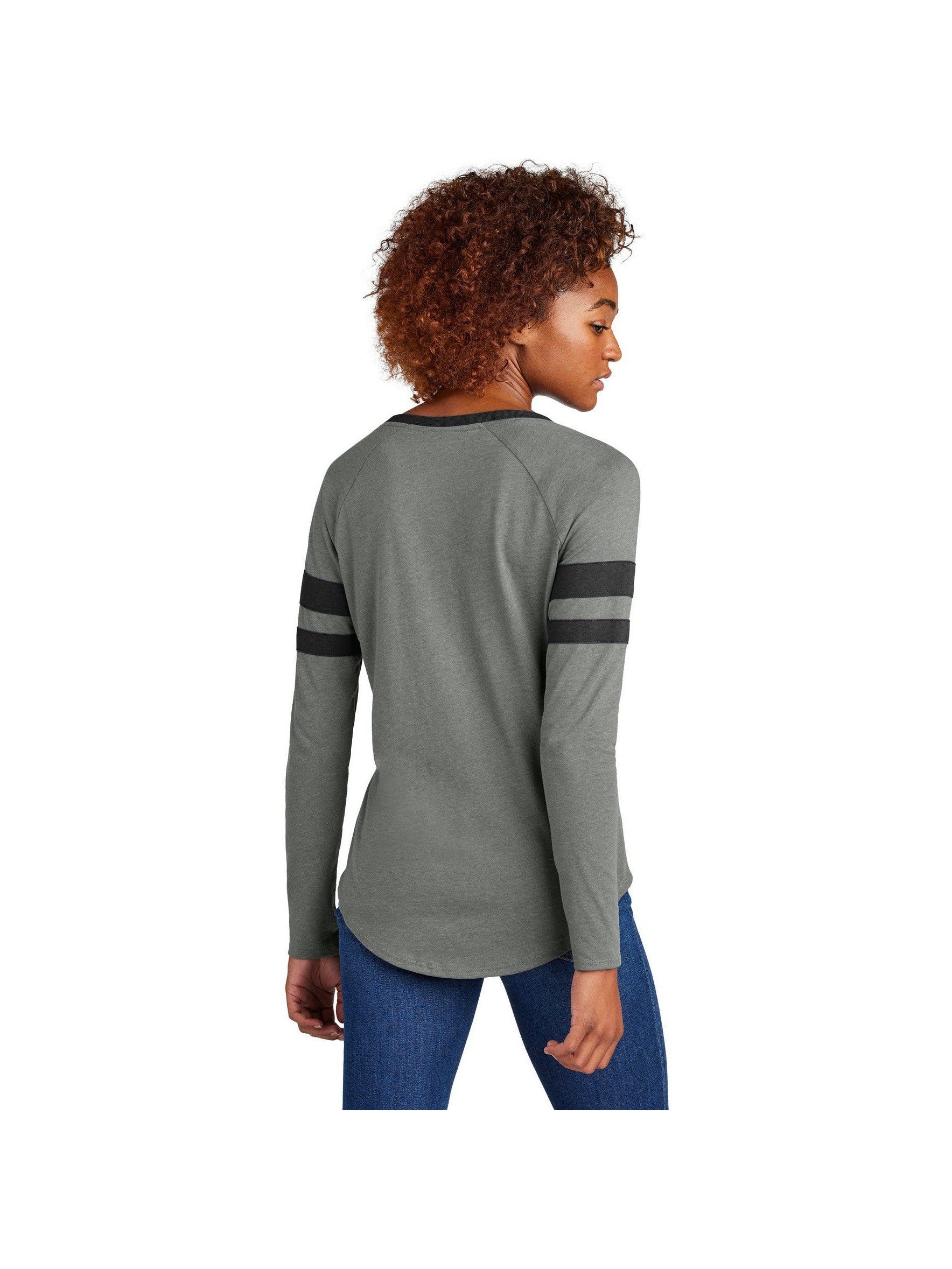 Sport-Tek Ladies Halftime Stripe Long Sleeve V-Neck Tee