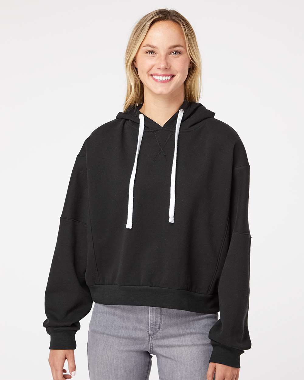 MV Sport Ladies Sueded Fleece Cropped Hooded Sweatshirt