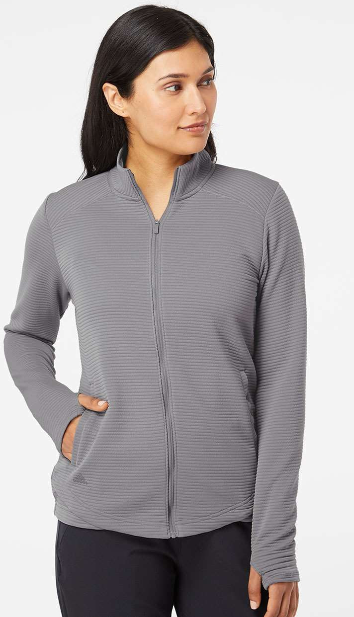 Adidas Ladies Textured Full-Zip Jacket