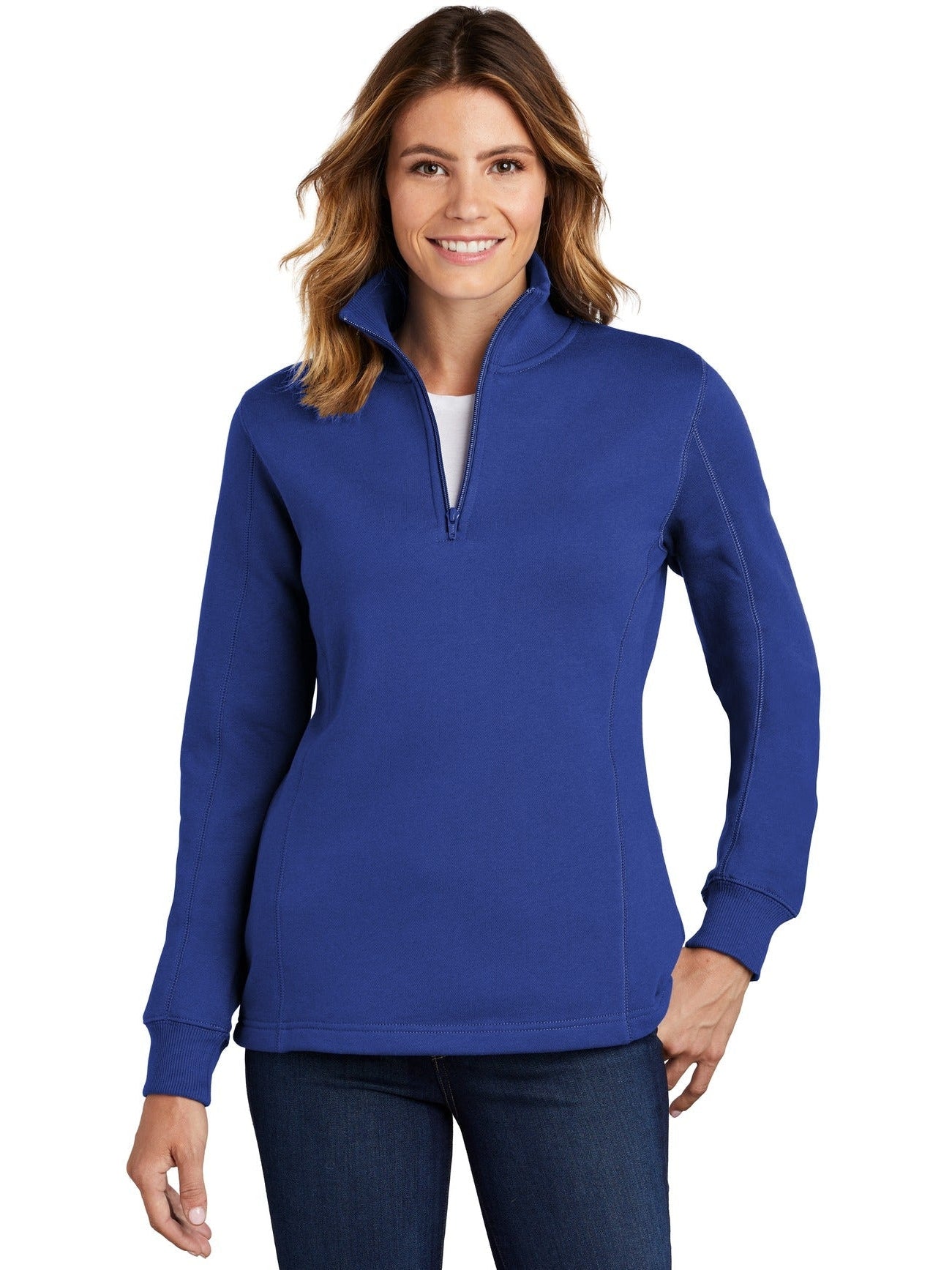 OUTLET-Sport-Tek Ladies 1/4 Zip Sweatshirt