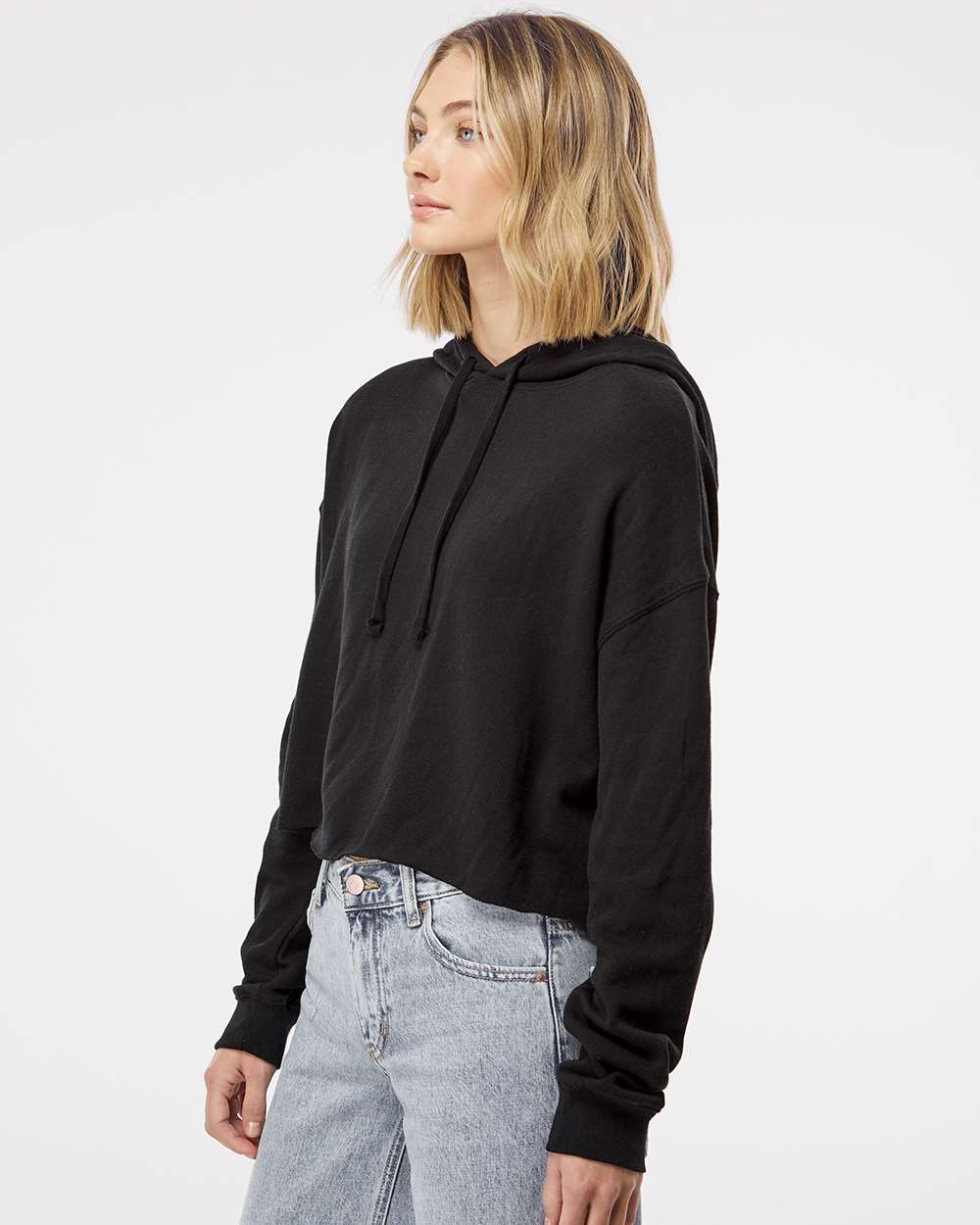 Independent Trading Co. Womenâs Lightweight Cropped Hooded Sweatshirt