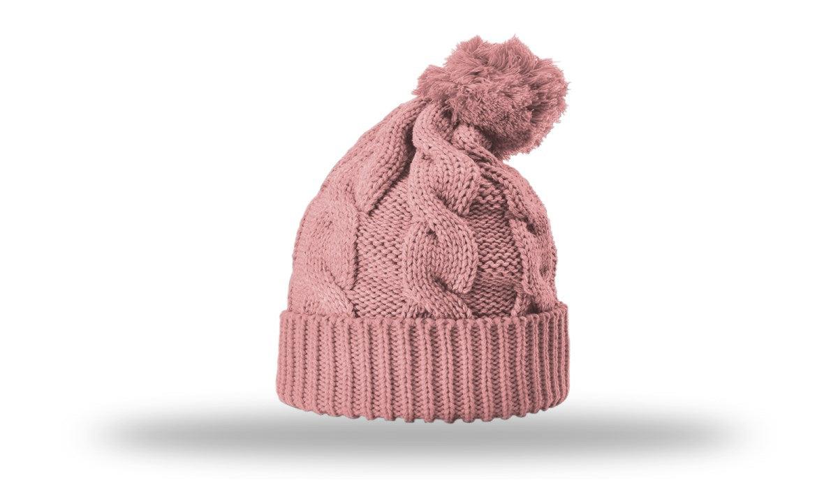 Richardson Chunk Twist Knit Beanie W/ Cuff & Pom