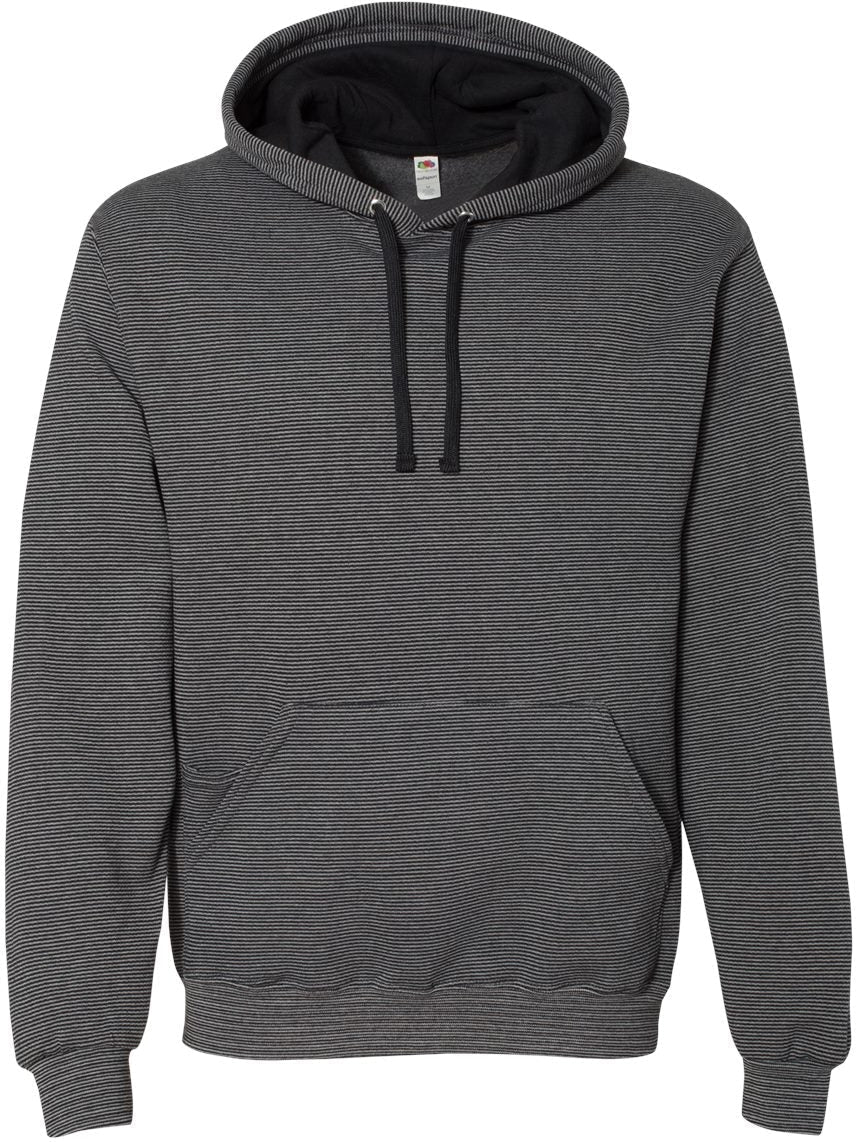 Fruit of the Loom Sofspun Microstripe Hooded Pullover Sweatshirt