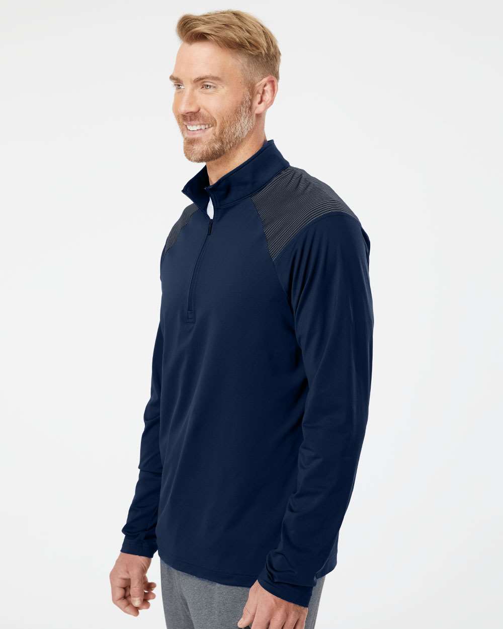 Adidas Shoulder Stripe Quarter-Zip Pullover