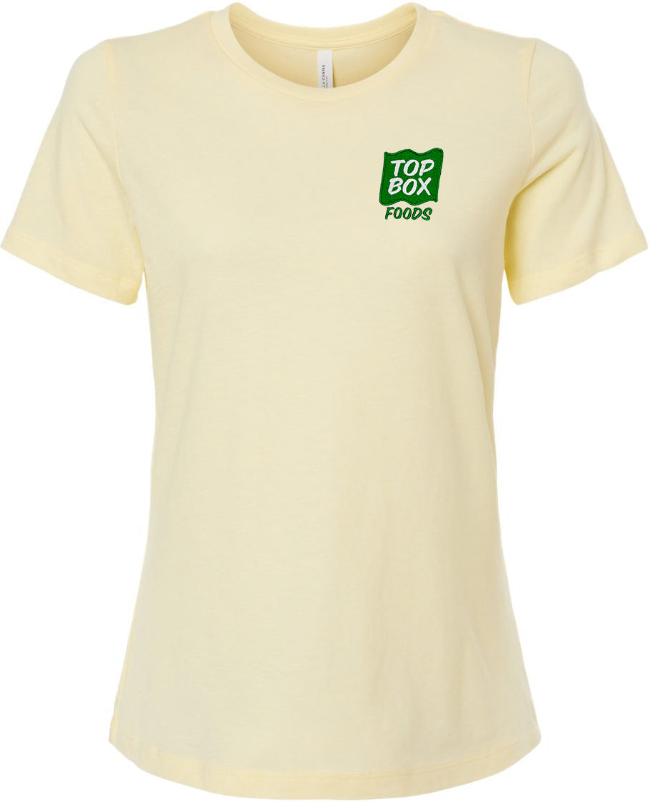 Bella+Canvas Womenâs Relaxed Fit Heather CVC Tee