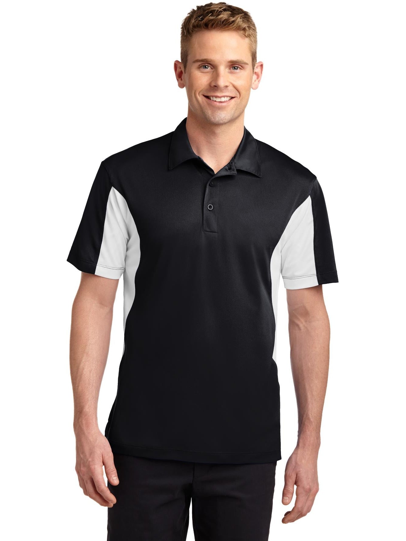 OUTLET-Sport-Tek Side Blocked Micropique Polo Shirt