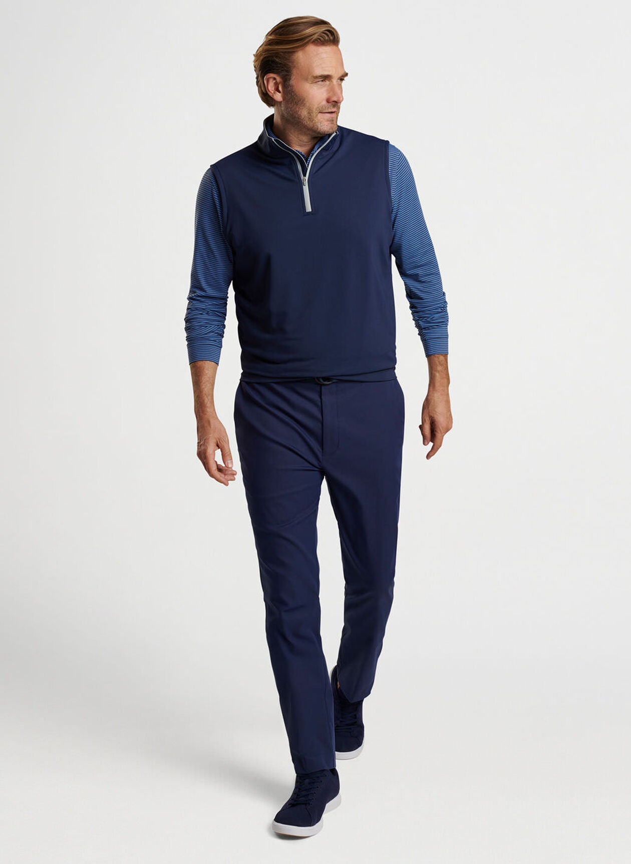 Peter Millar Galway Stretch Loop Terry Quarter-Zip Vest