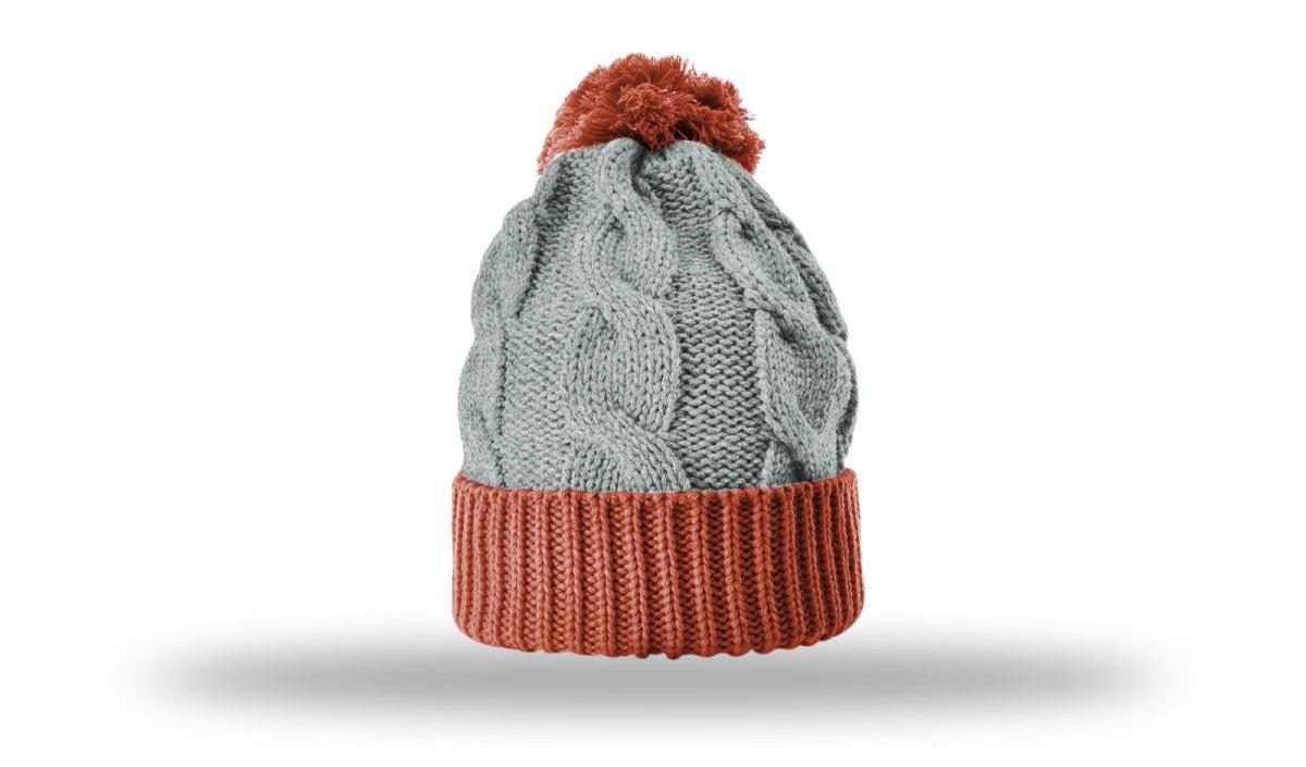 Richardson Chunk Twist Knit Beanie W/ Cuff & Pom