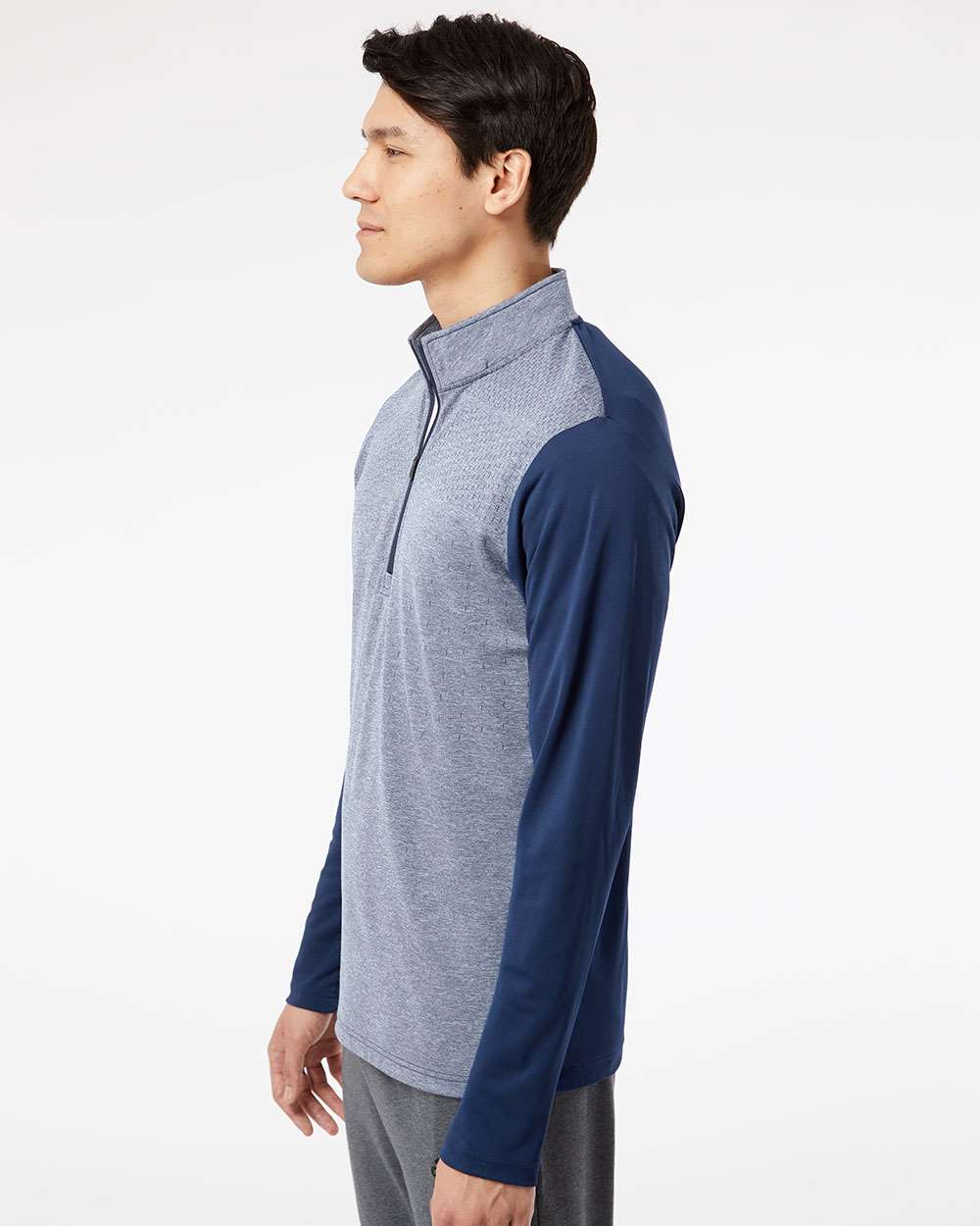 Adidas Heather Block Print Quarter-Zip Pullover