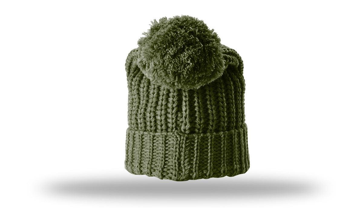 Richardson Chunk Cable Beanie W/ Cuff & Pom