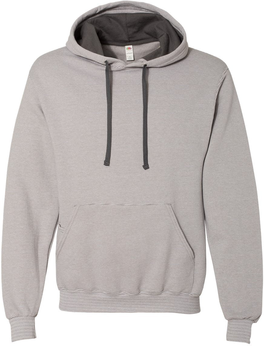 Fruit of the Loom Sofspun Microstripe Hooded Pullover Sweatshirt