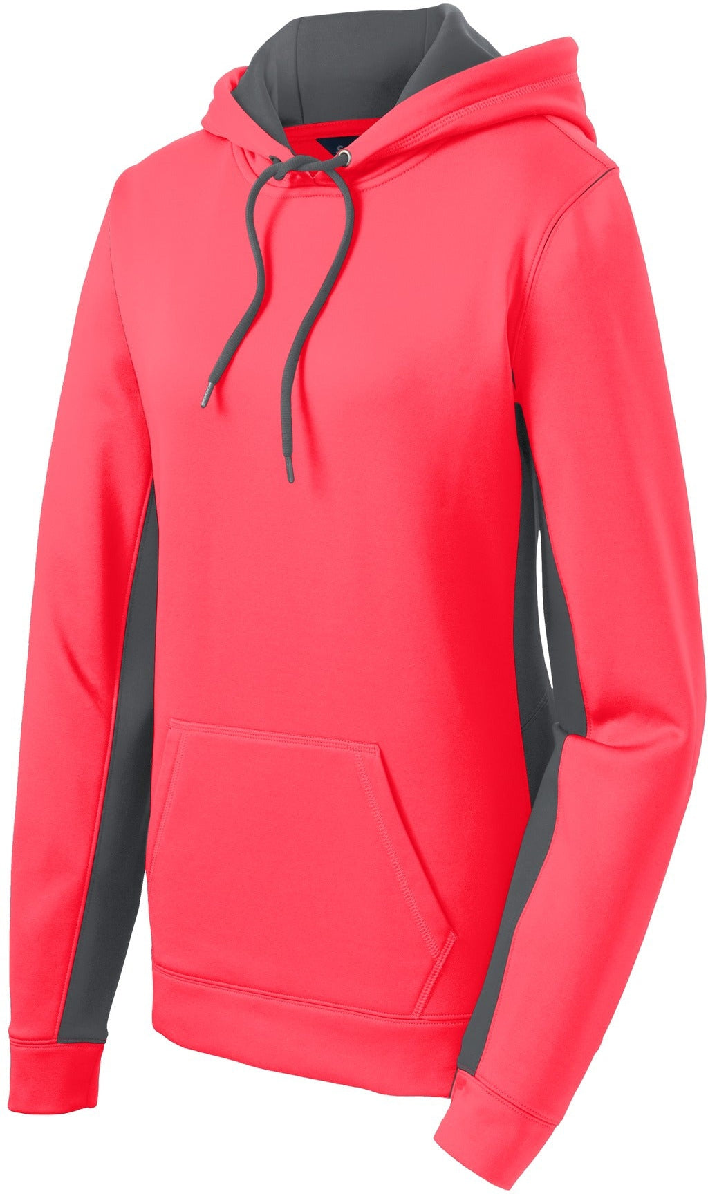 CLOSEOUT - Sport-Tek Ladies Sport-Wick Fleece Colorblock Hooded