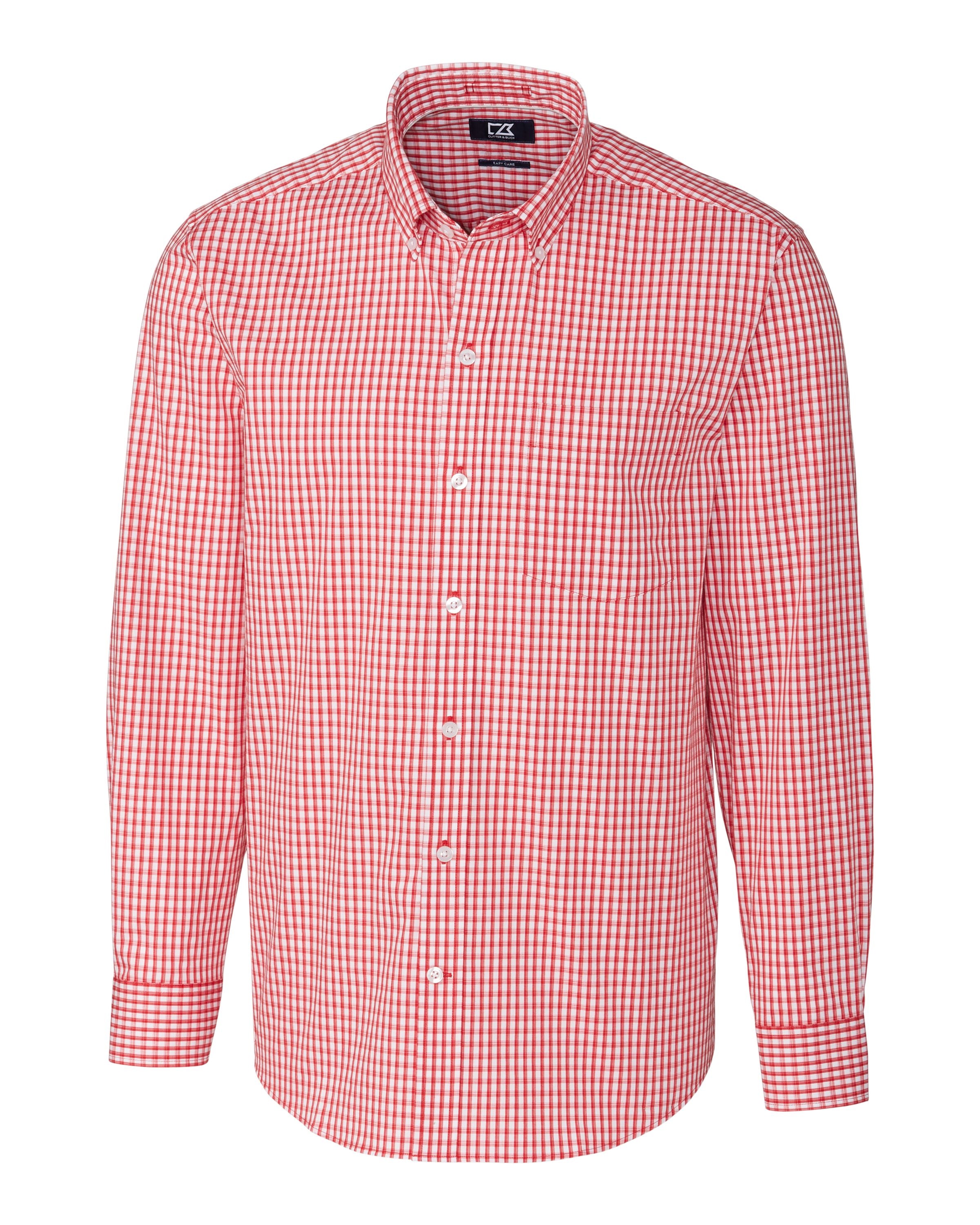 Cutter & Buck Easy Care Stretch Gingham Long Sleeve Dress Shirt