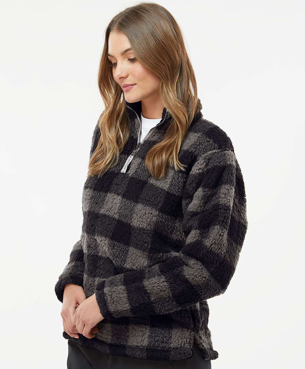 J. America Womenâs Epic Sherpa Quarter-Zip Pullover